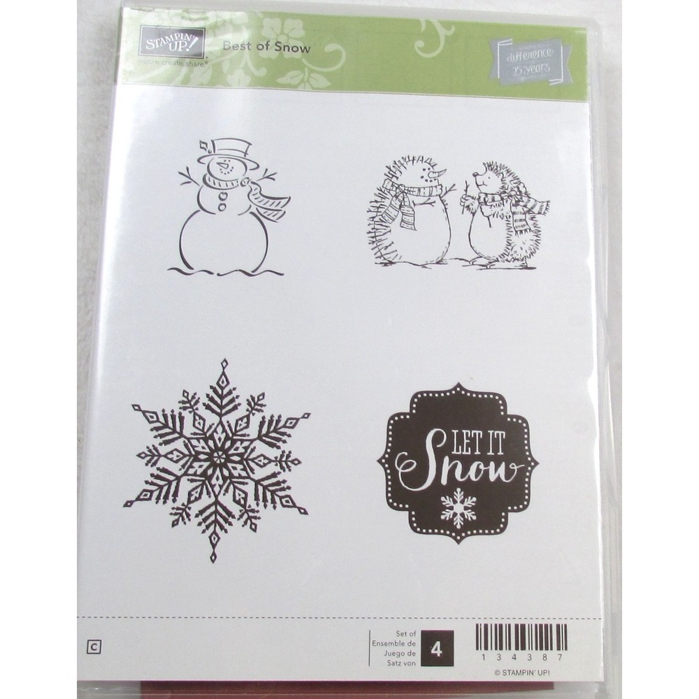 Stampin Up Best of Snow Rubber Stamps Set Let It Snow Hedgehogs Snowman Snowflak